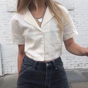 John Galt Cropped Button Up
